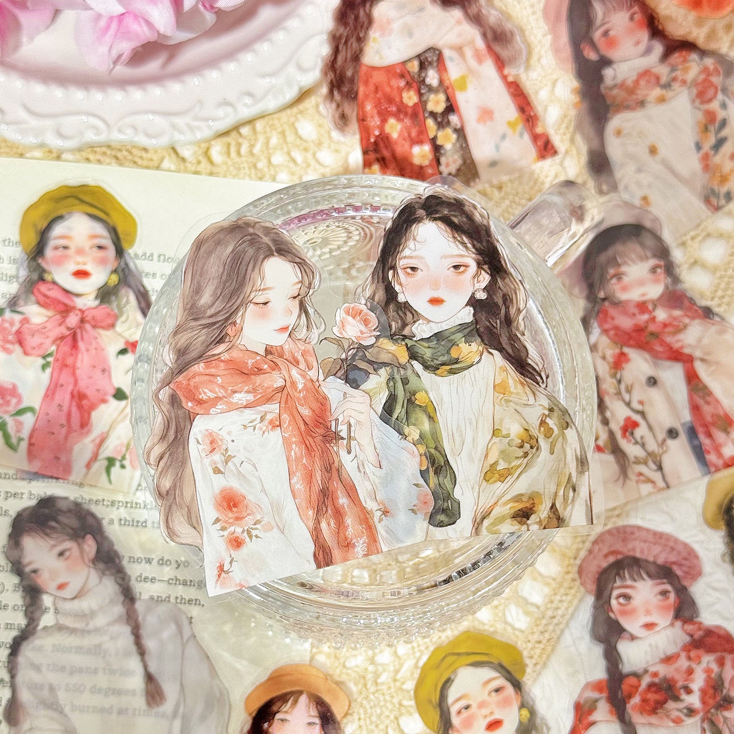20 Pcs Fashion GIrl PET Stickers RFMY