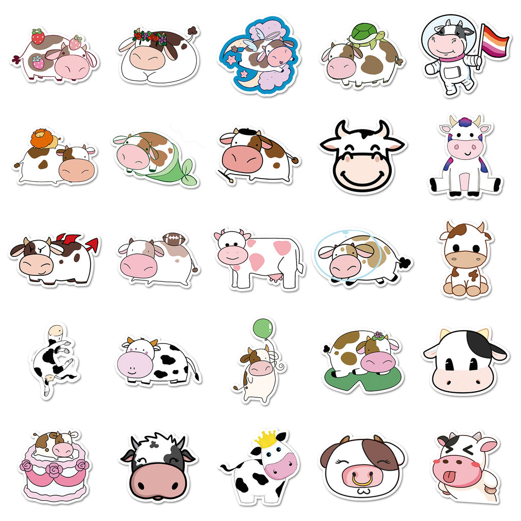 50 Pcs Vinyl Cow Stickers NN292