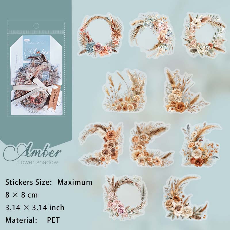 20 Pcs Flower Branches PET Stickers HPHY