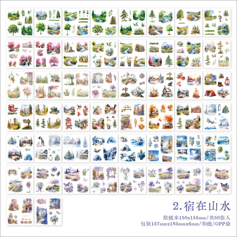 50 Sheets Washi Stickers Book RJYW