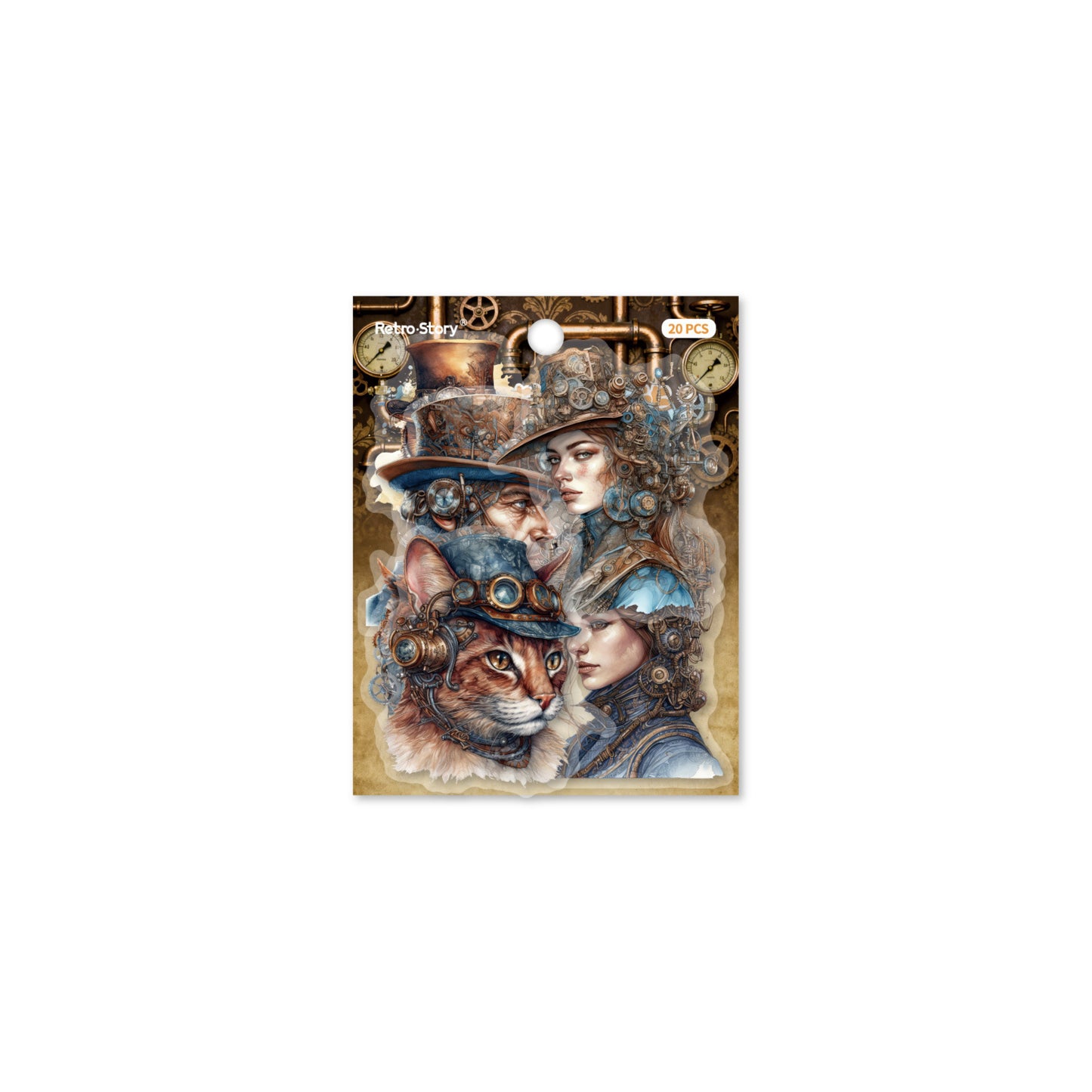 20 Pcs Age of Steam PET Stickers ZQSD