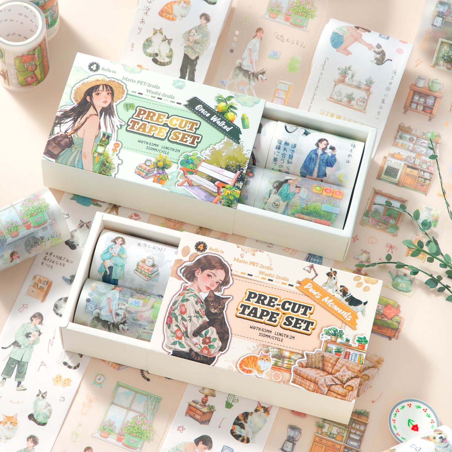 4 Rolls Lifestyle Stickers Tape Set JXSG
