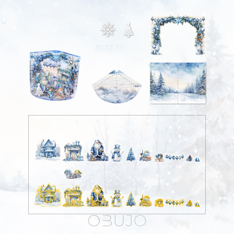 25 Pcs Christmas Stickers and Cardstock Kit XGSDD