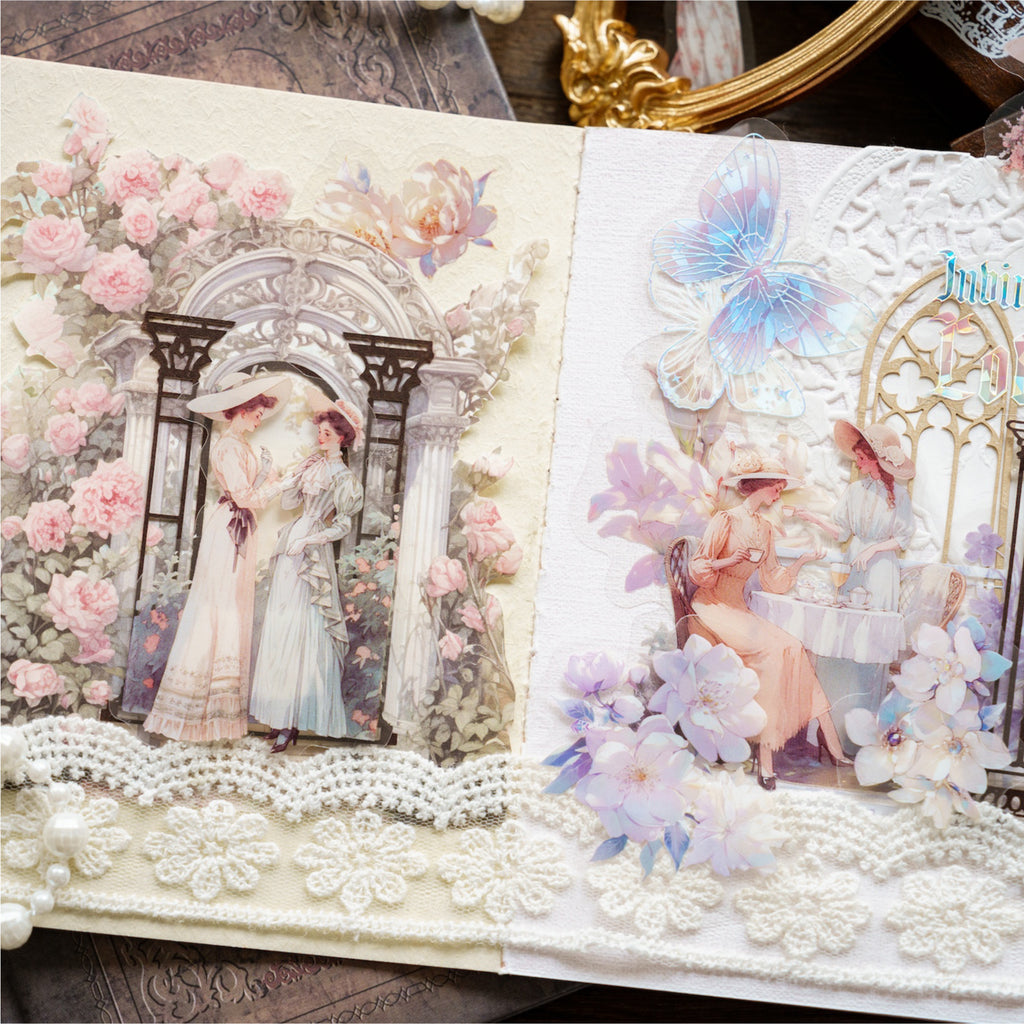 40 Pcs Vintage Lady PET Stickers LMJR