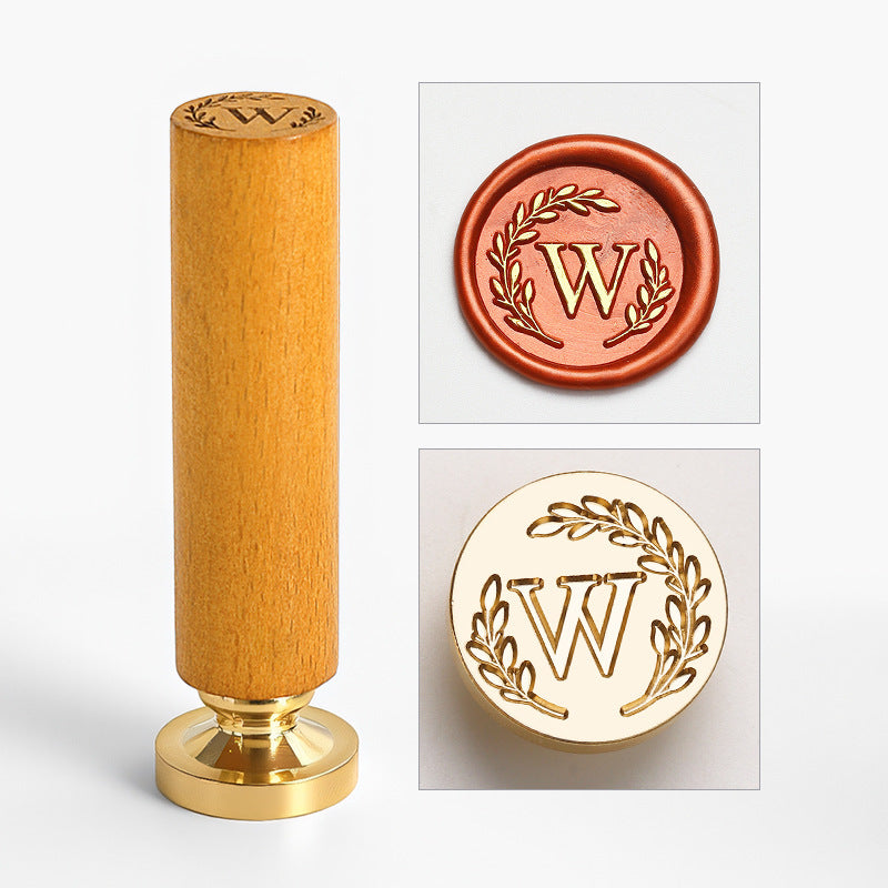 Vintage Alphabet: Wooden Handle Wax Seal Stamp Set