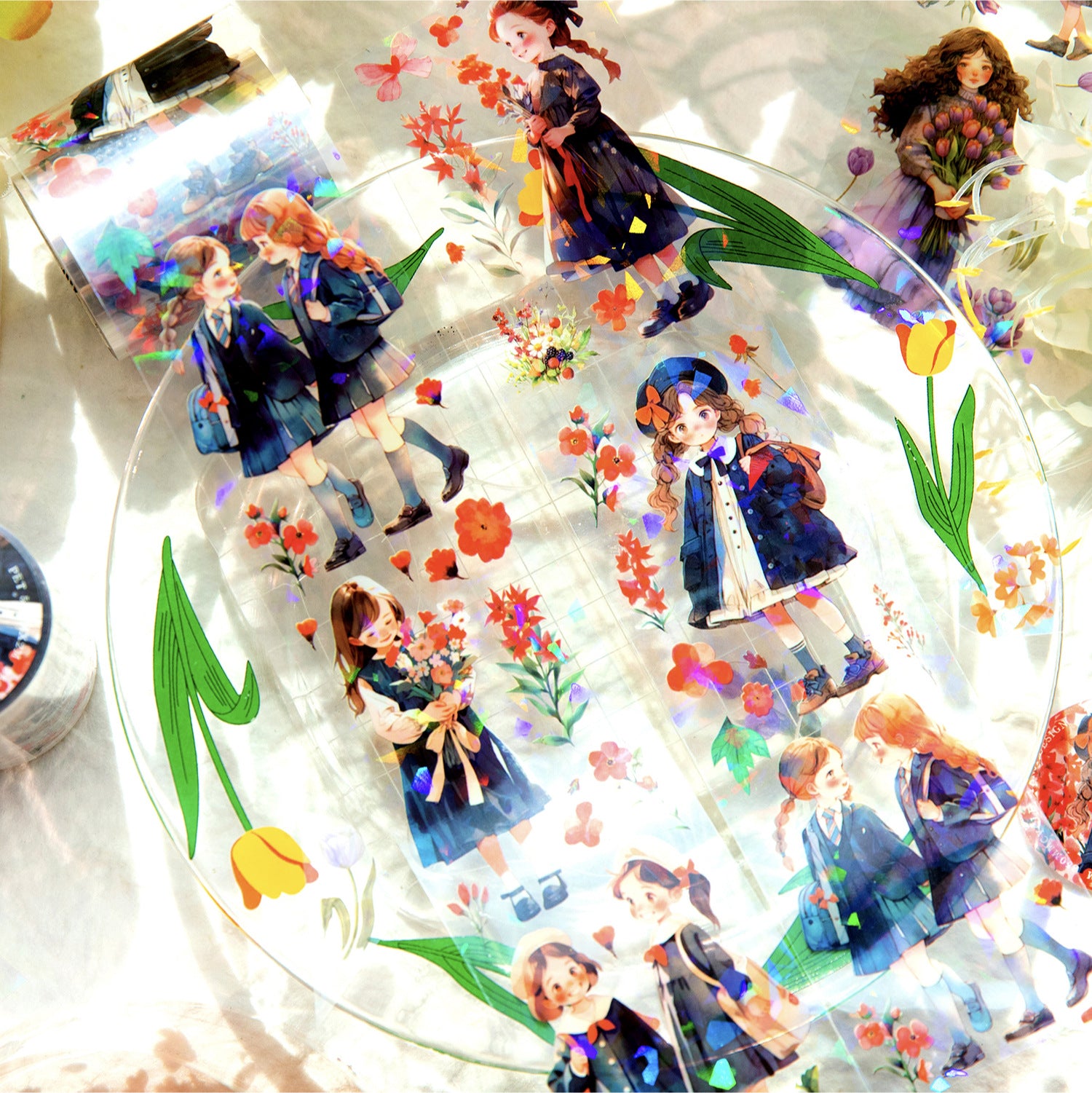 1 Roll Girl and Flowers PET Tape XHYN