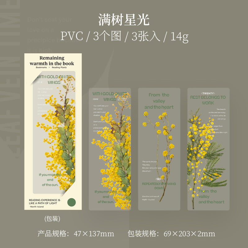 3 Pcs Creative PVC Bookmark SZYW