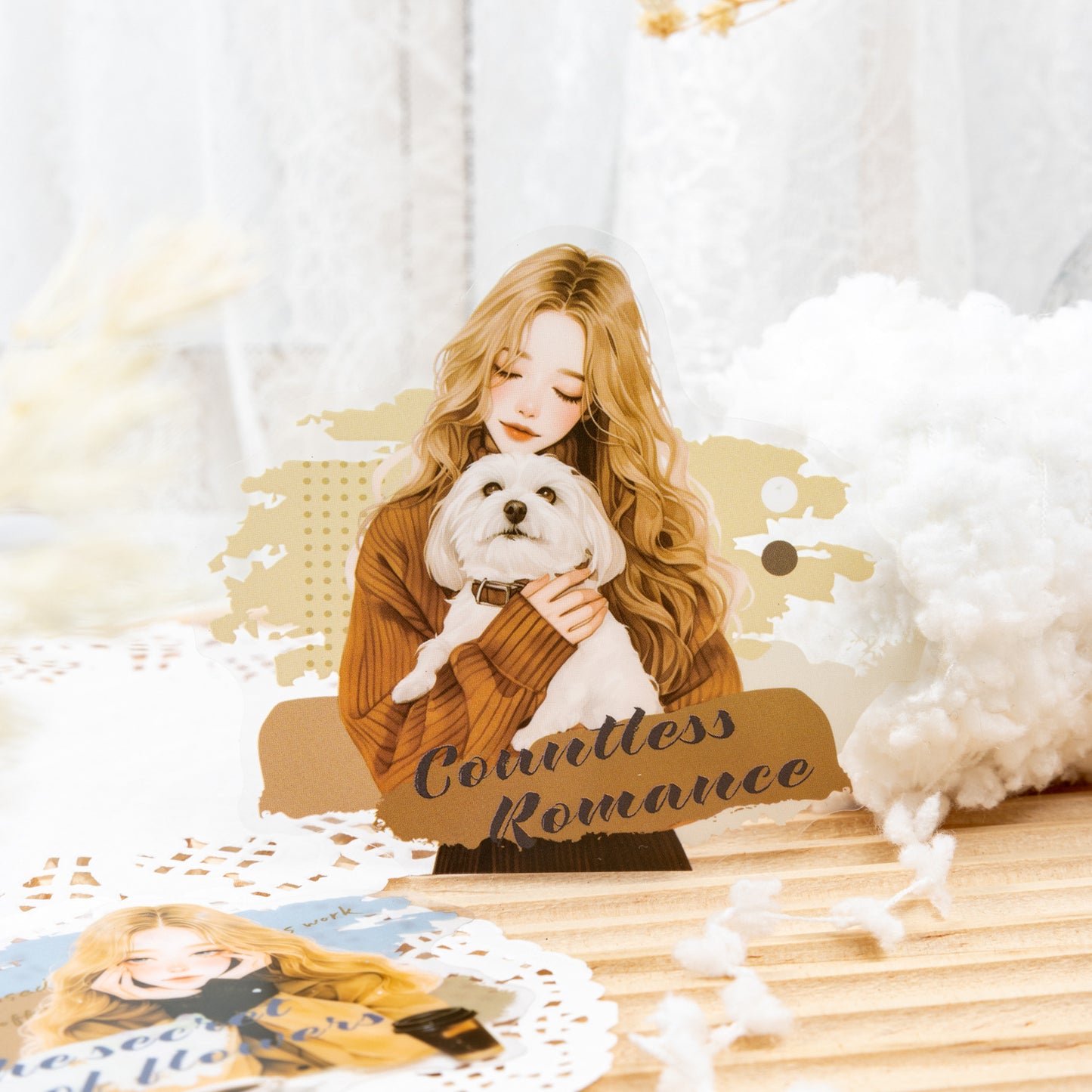 10 Pcs Fashion Girl PET Stickers WRDNS