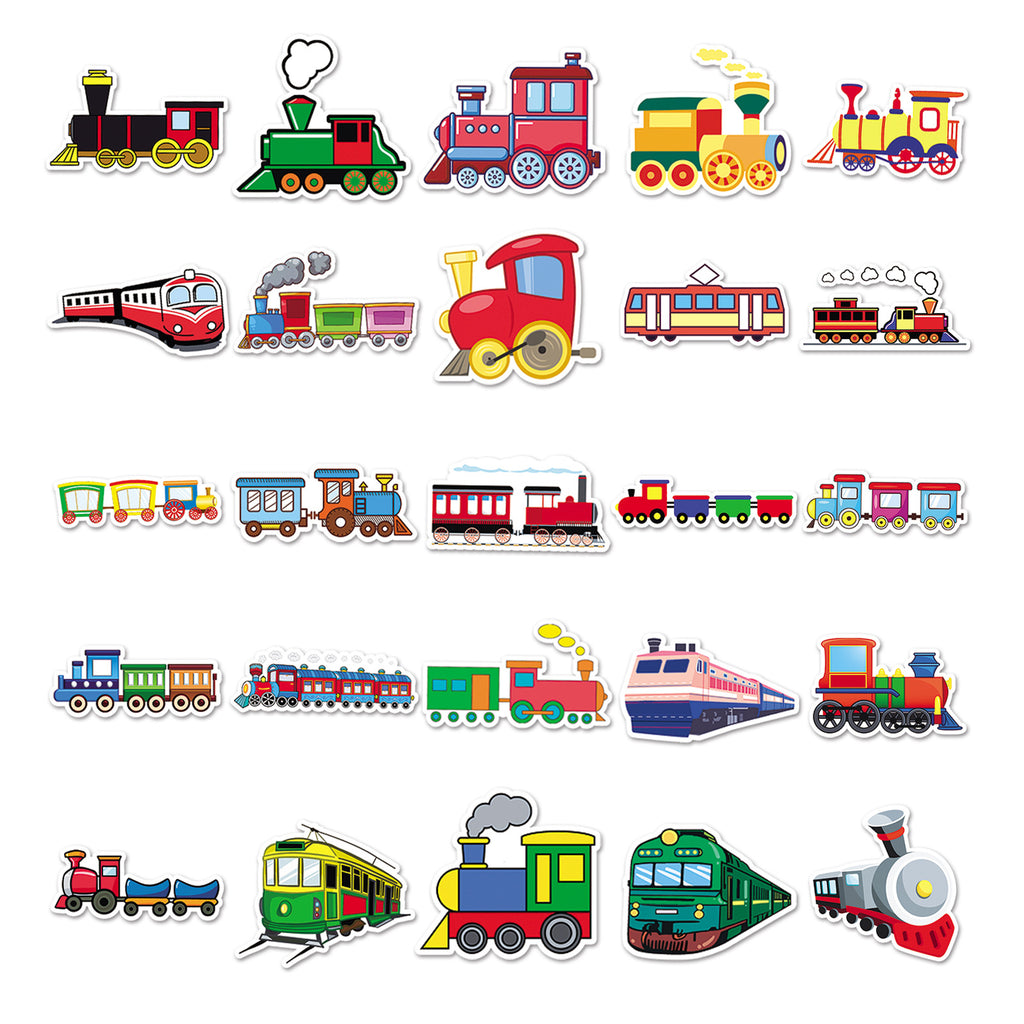 50 Pcs Vinyl Train Stickers XHC639