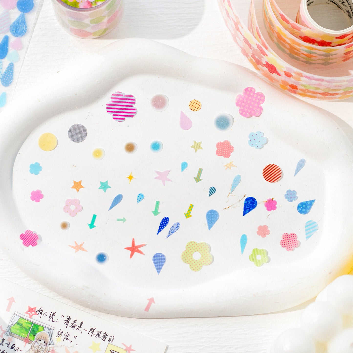 1 Roll Watercolor Dot Planner Stickers JHSY
