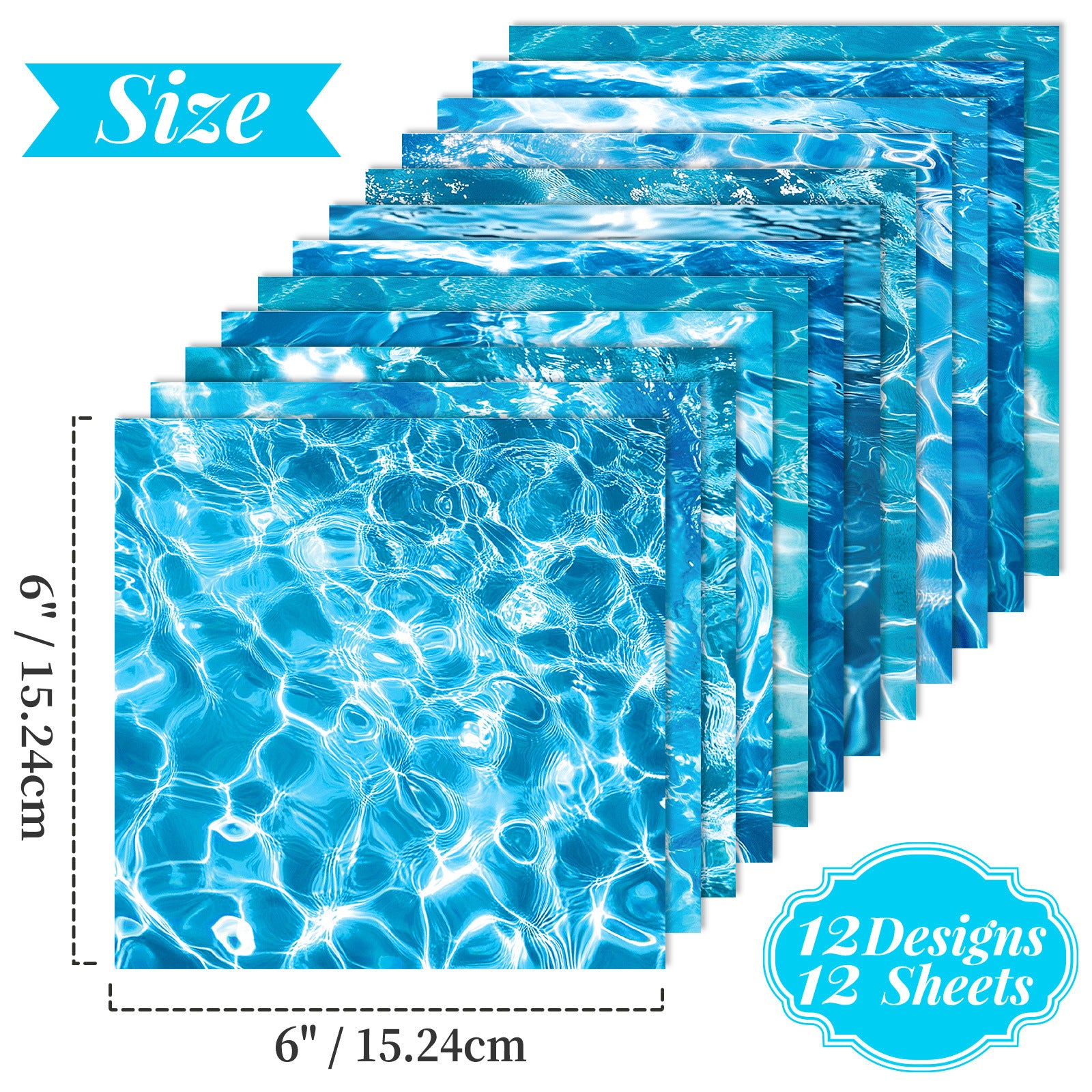 6 inch Water Texture Scrapbook Paper Pad PA837