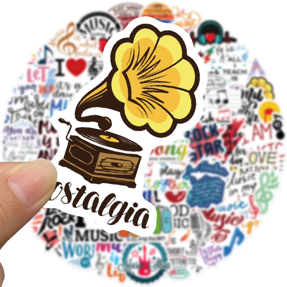 50 Pcs Vinyl Music Stickers DD172