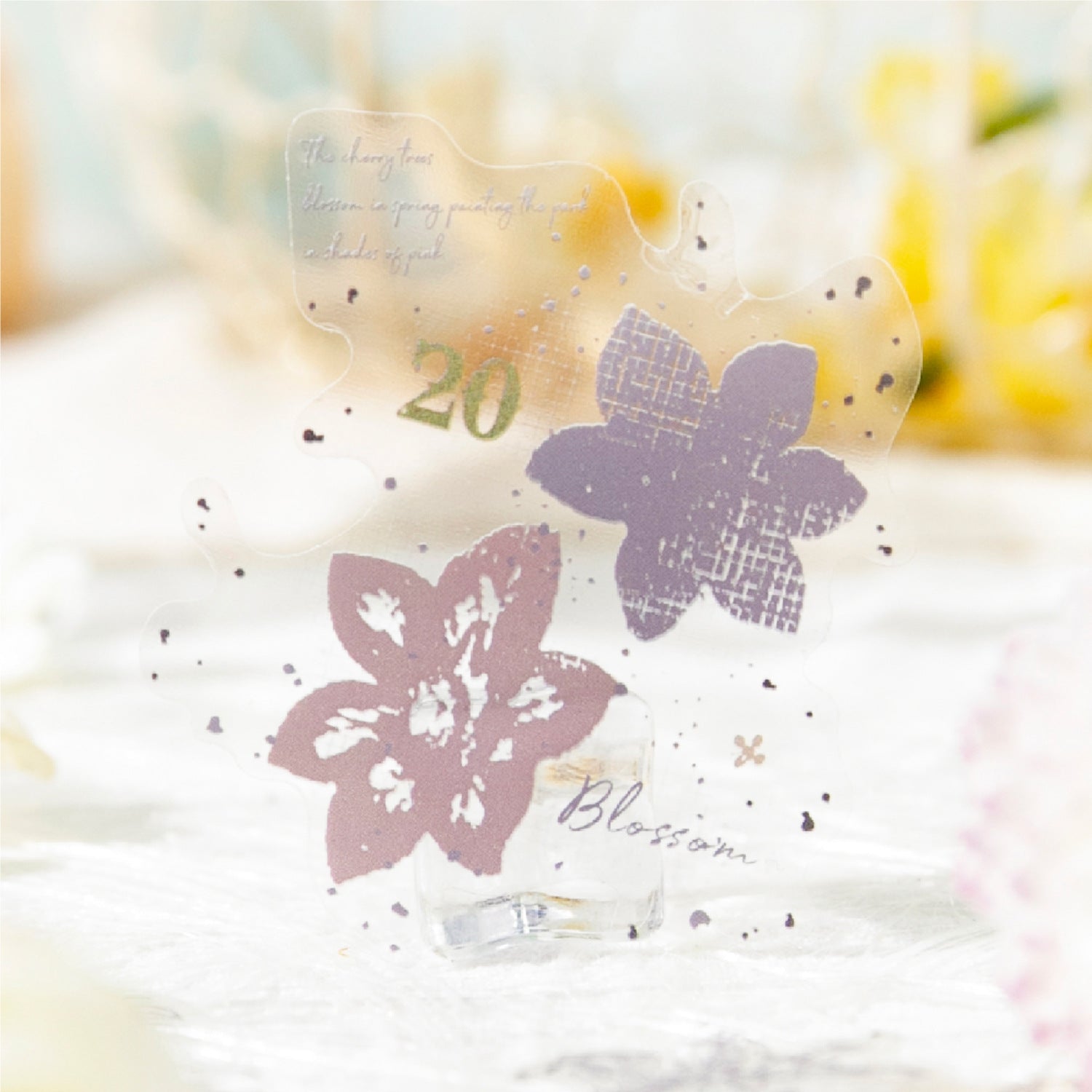 20 Pcs Botanical Flower Collage PET Stickers FGHC