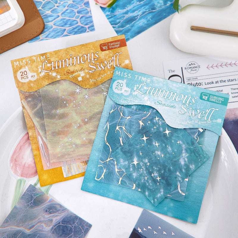 20 Pcs Water Texture PET Stickers LGBY