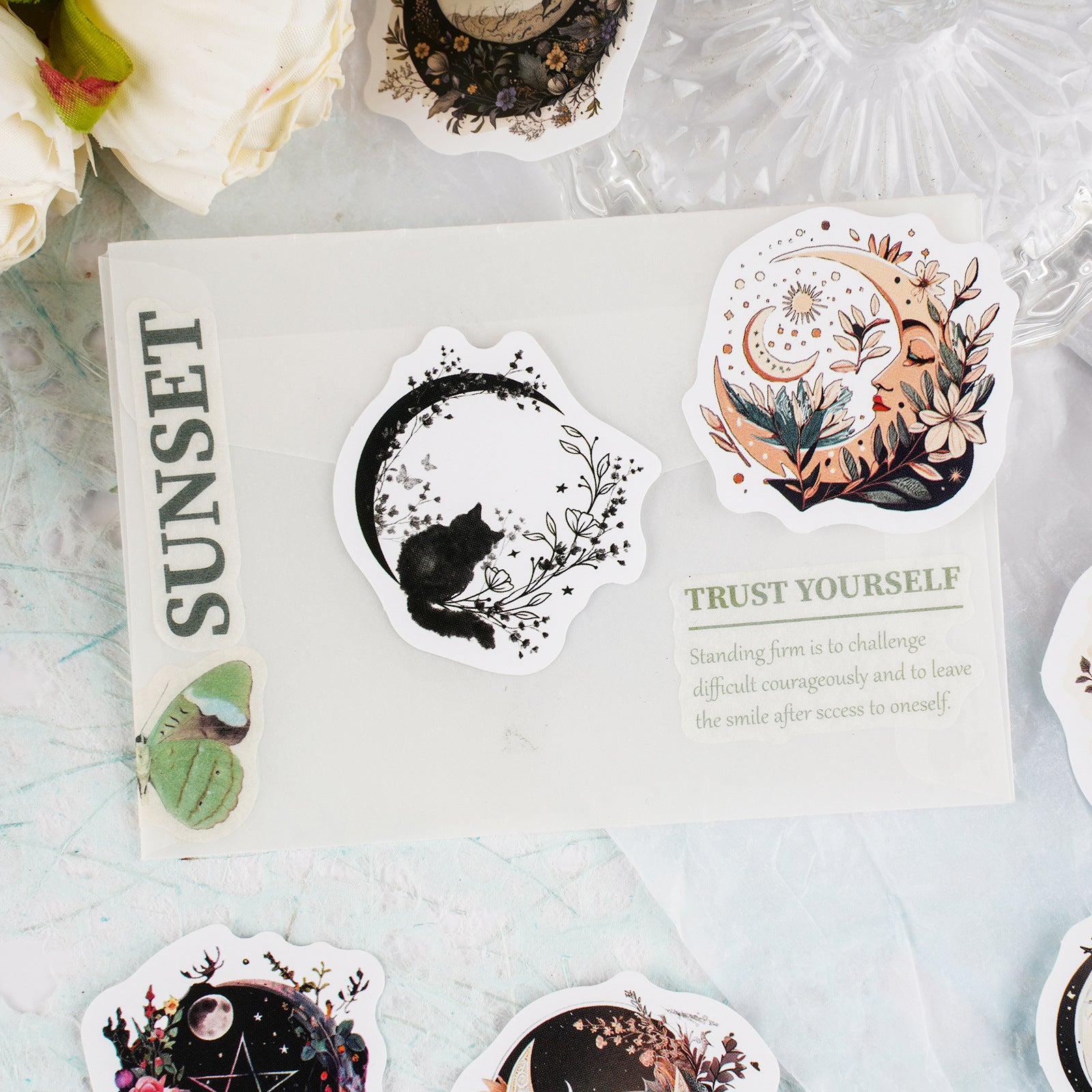 46 Pcs Moon Stickers HYYS