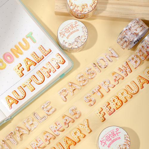 1 Roll Cookie Letter Planner Stickers Tape ZMBG