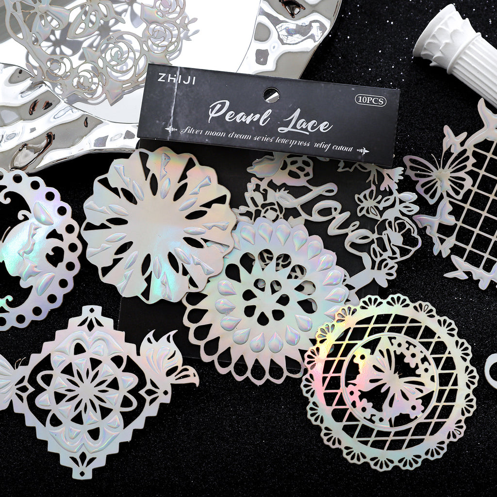 10 Pcs Holographic Hollow Cutout Paper YYMJ