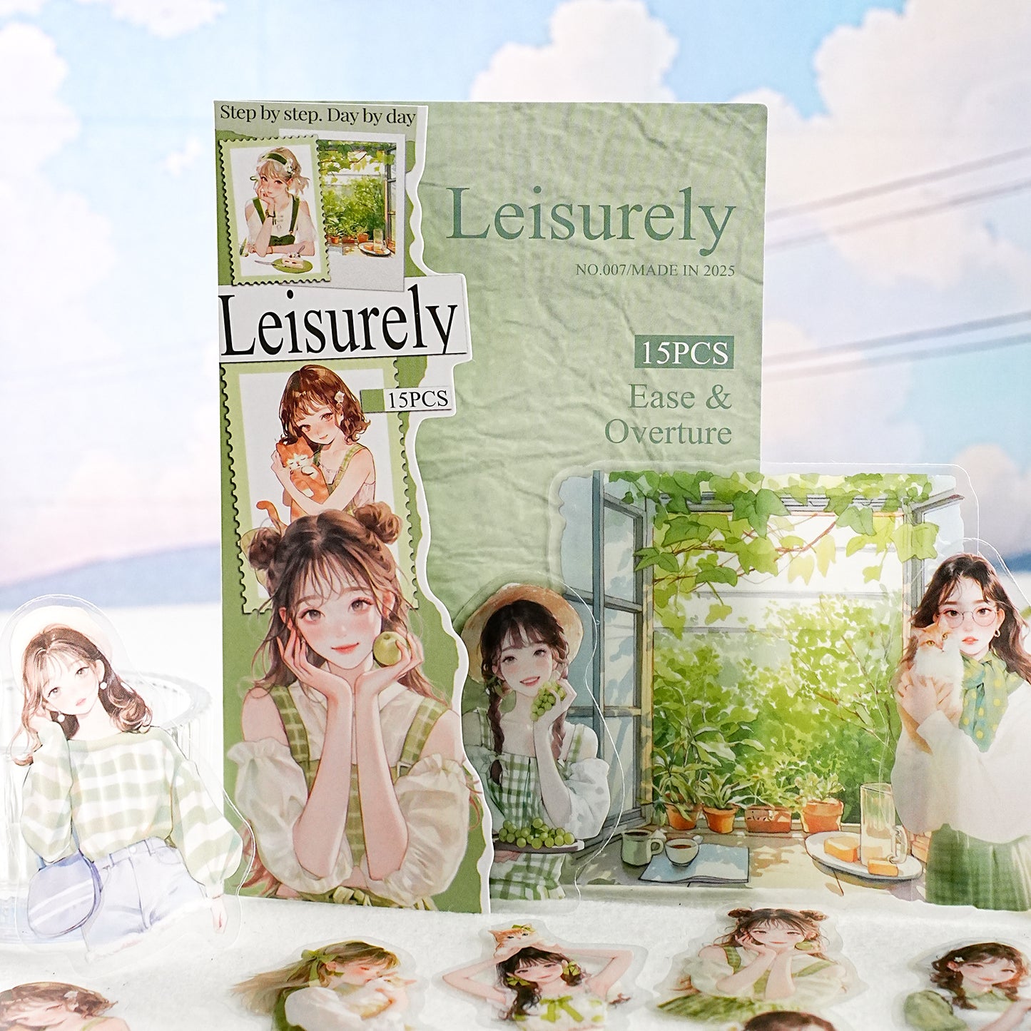 15 Pcs Cute Girl PET Stickers YRXQ