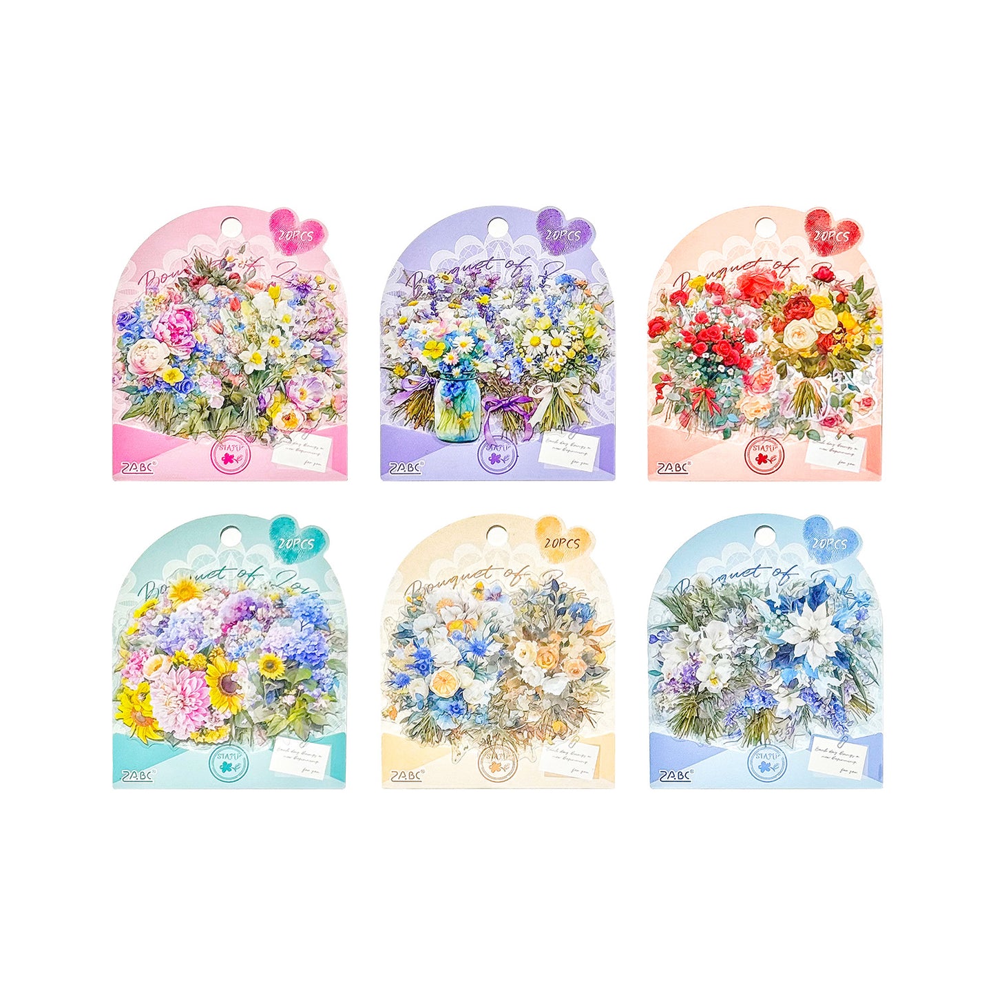20 Pcs Bouquet PET Stickers HSAL