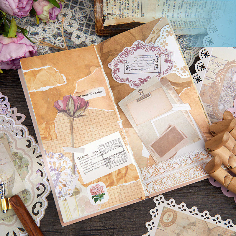 10 Pcs Vintage Lace Edged Scrapbook Paper XRYY