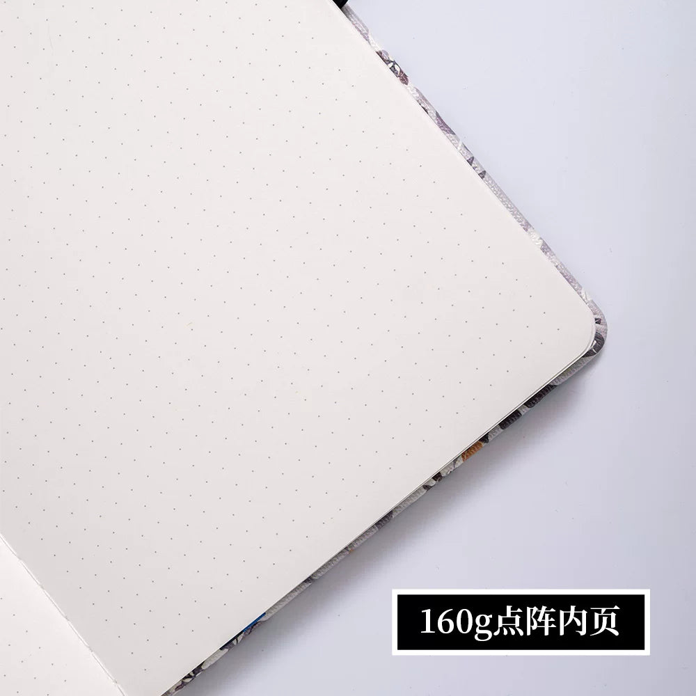 Art Series A5 Hardcover  Notebook - Grey Floral