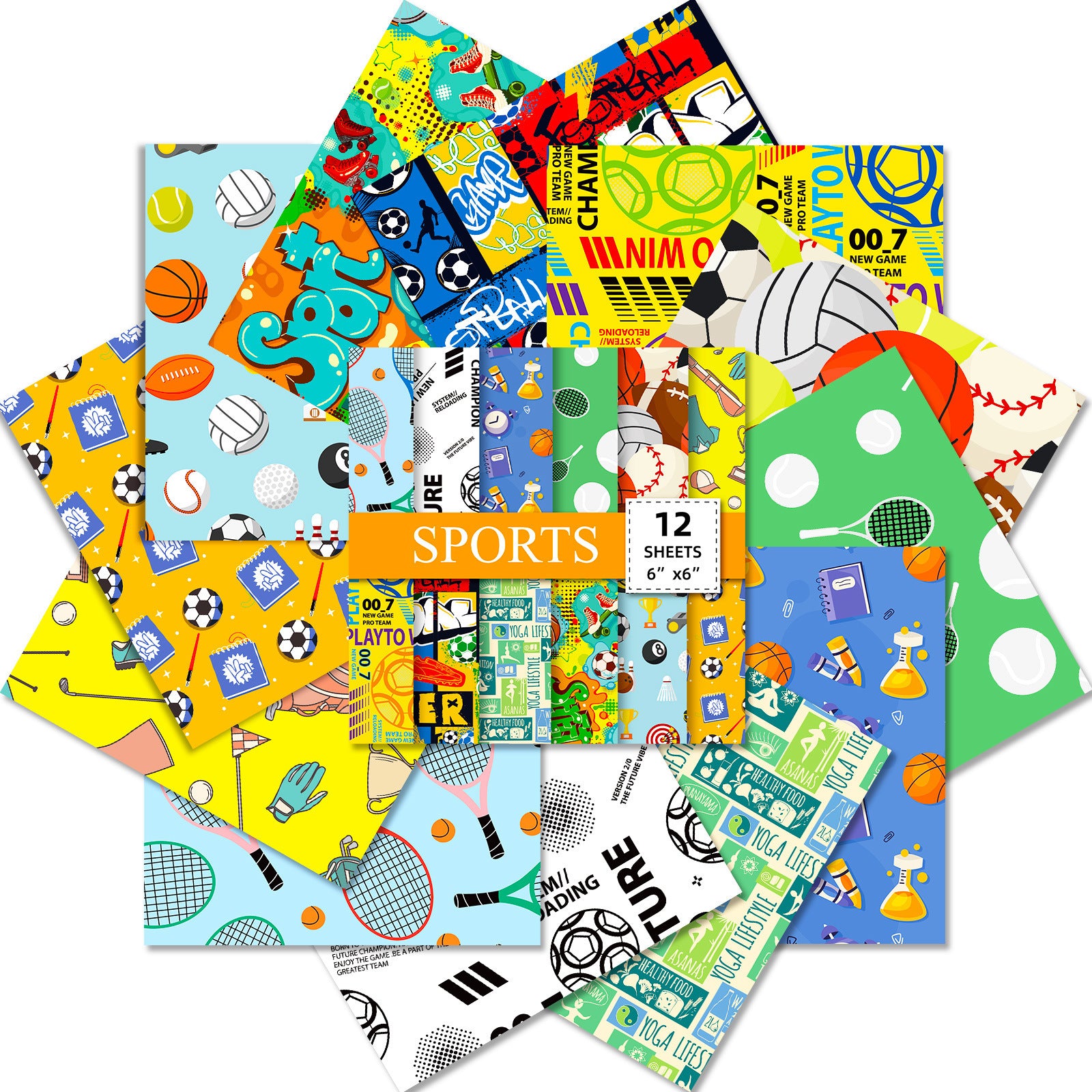 6 inch Sports Scrapbook Paper Pad PA790