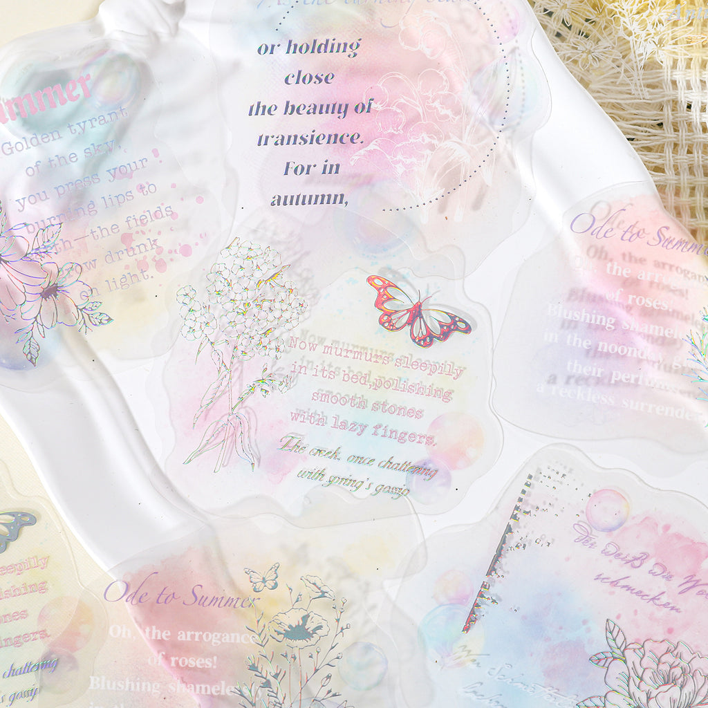 10 Pcs Watercolor Quote PET Stickers QMHJ