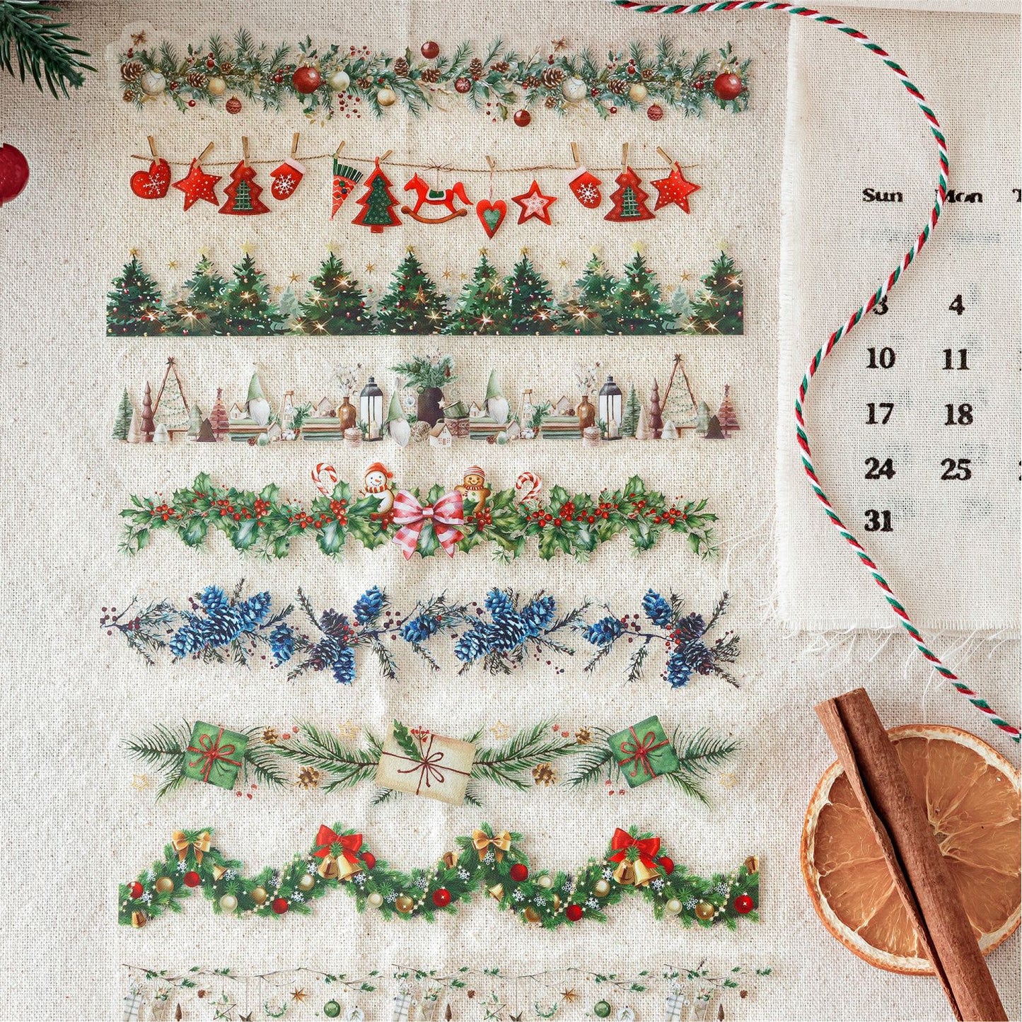 20 Pcs Christmas Theme PET Stickers XHSD
