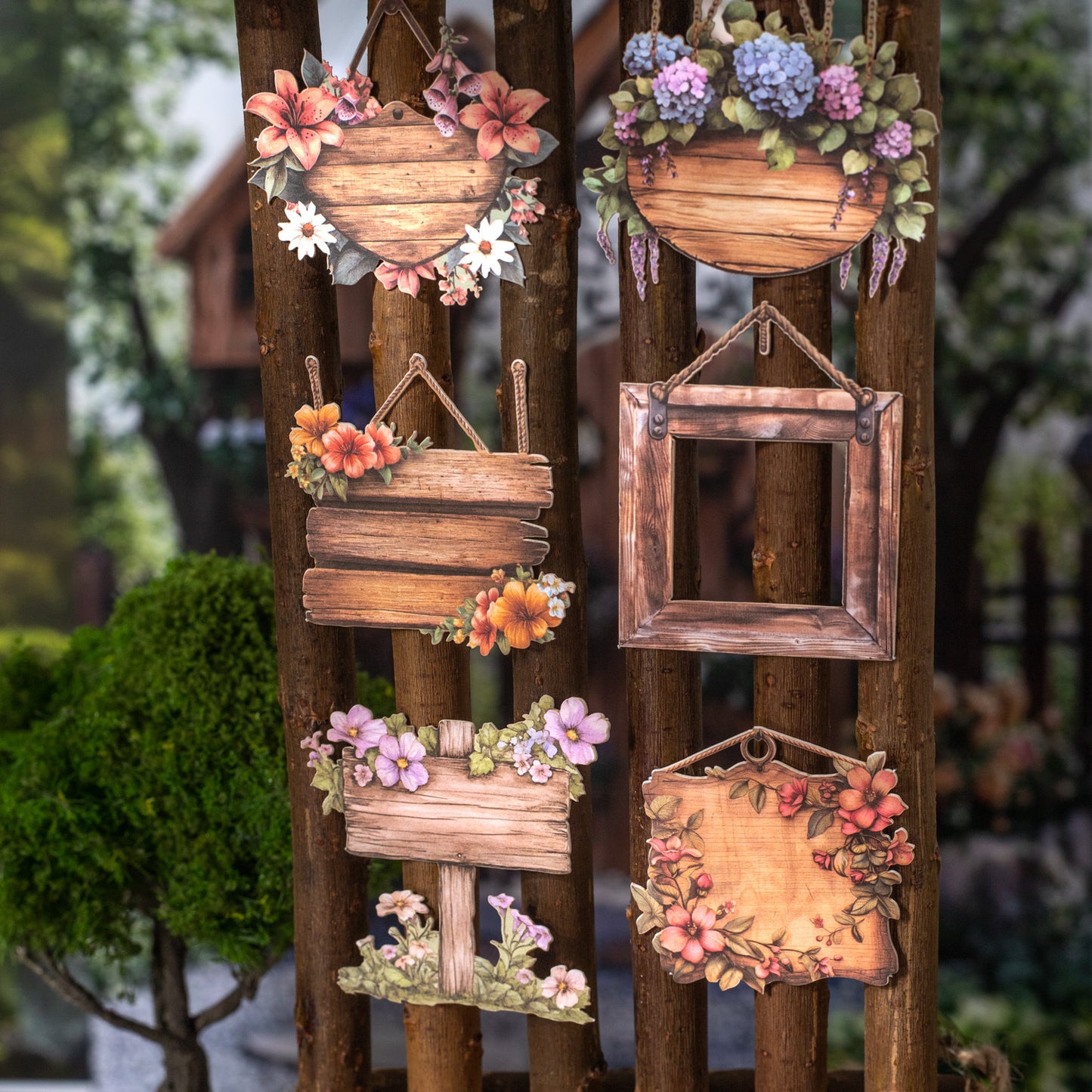 15 Pcs Wooden Sign Cardstock Stickers MJWY