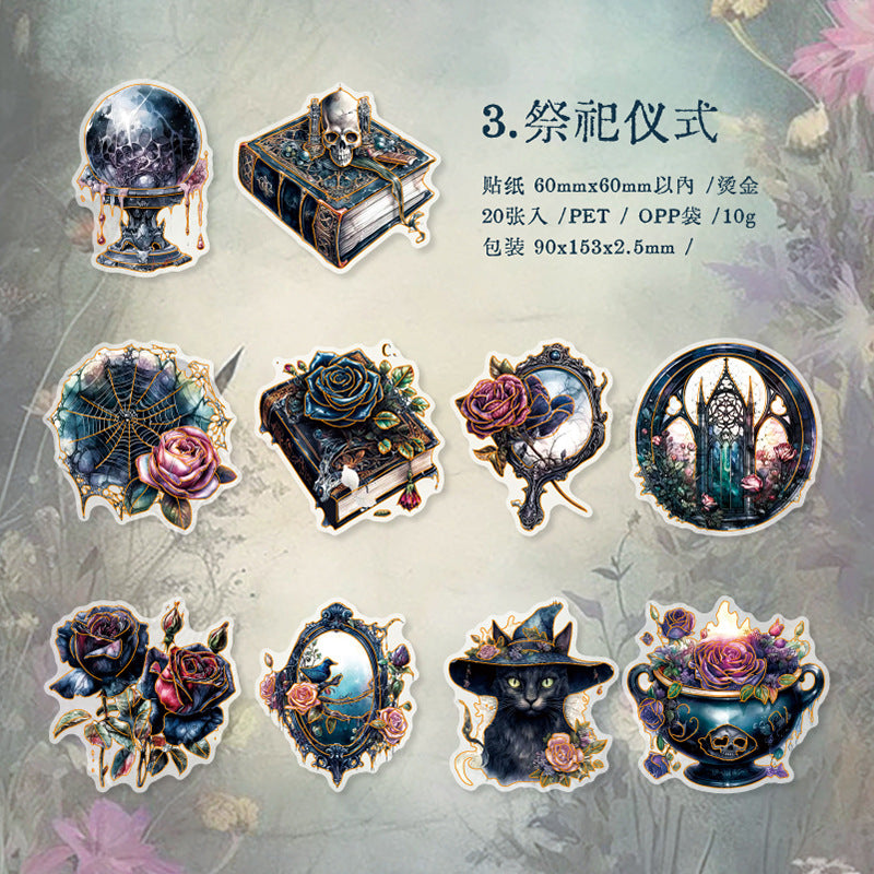 20 Pcs Magic Theme PET Stickers MSSC