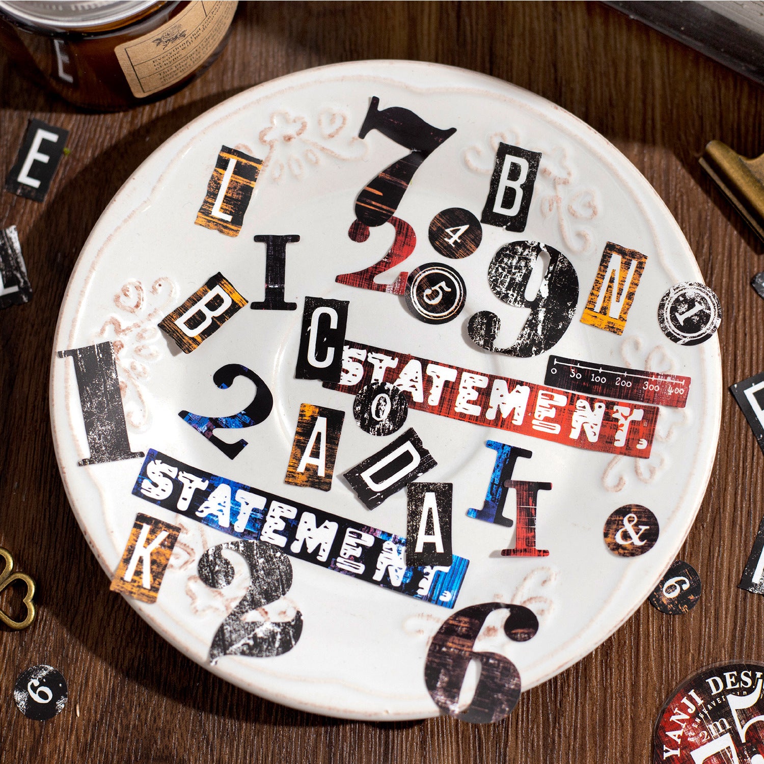 1 Roll Creative Alpabet Number Pre-cut Stickers Tape FKJBJ