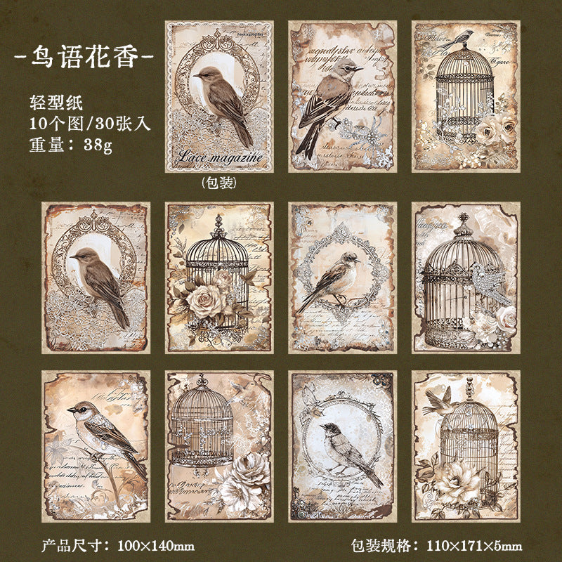 30 Pcs Vintage Scrapbook Paper LSZZ