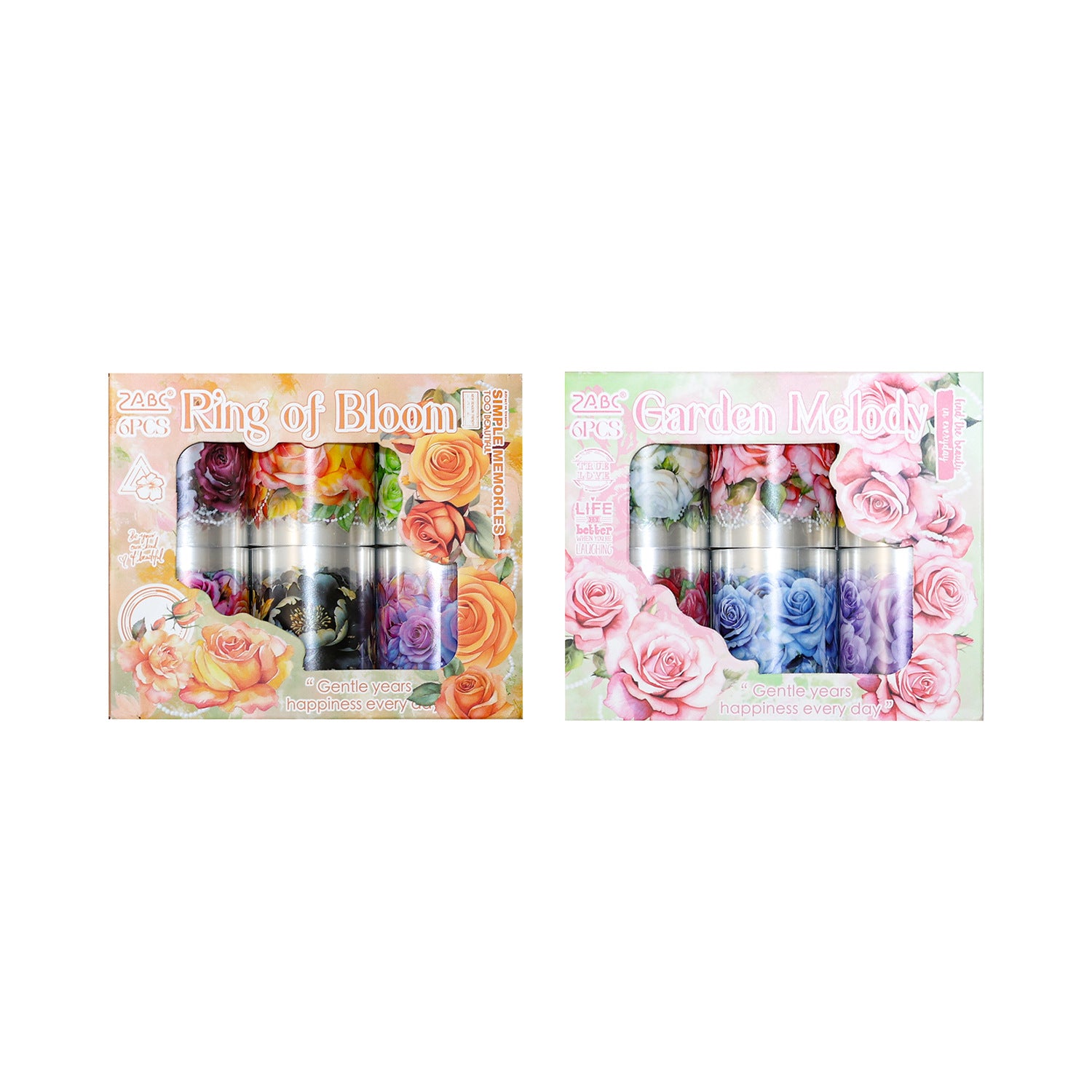 6 Rolls Rose PET Tapes Set HHWR