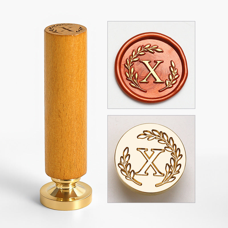 Vintage Alphabet: Wooden Handle Wax Seal Stamp Set
