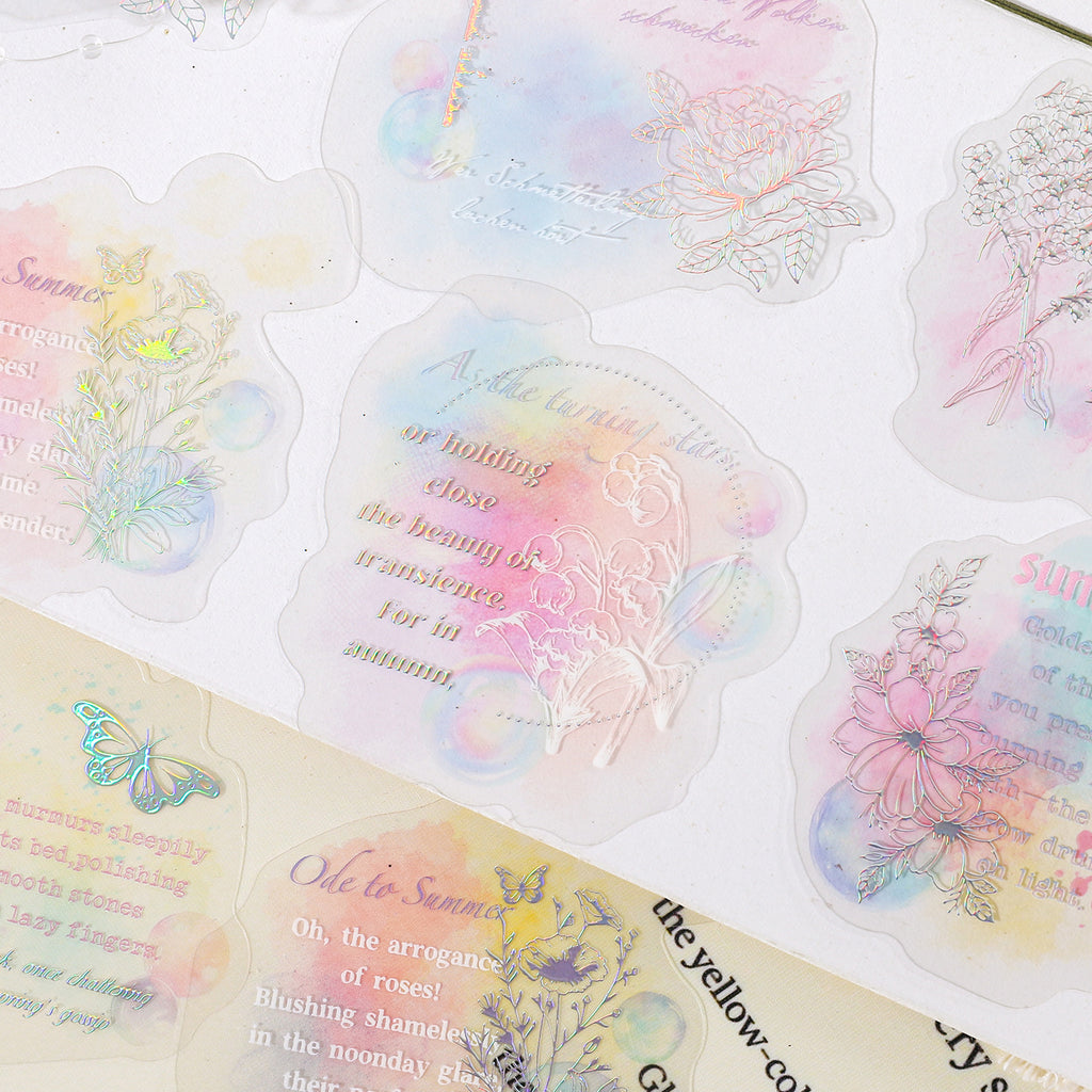 10 Pcs Watercolor Quote PET Stickers QMHJ