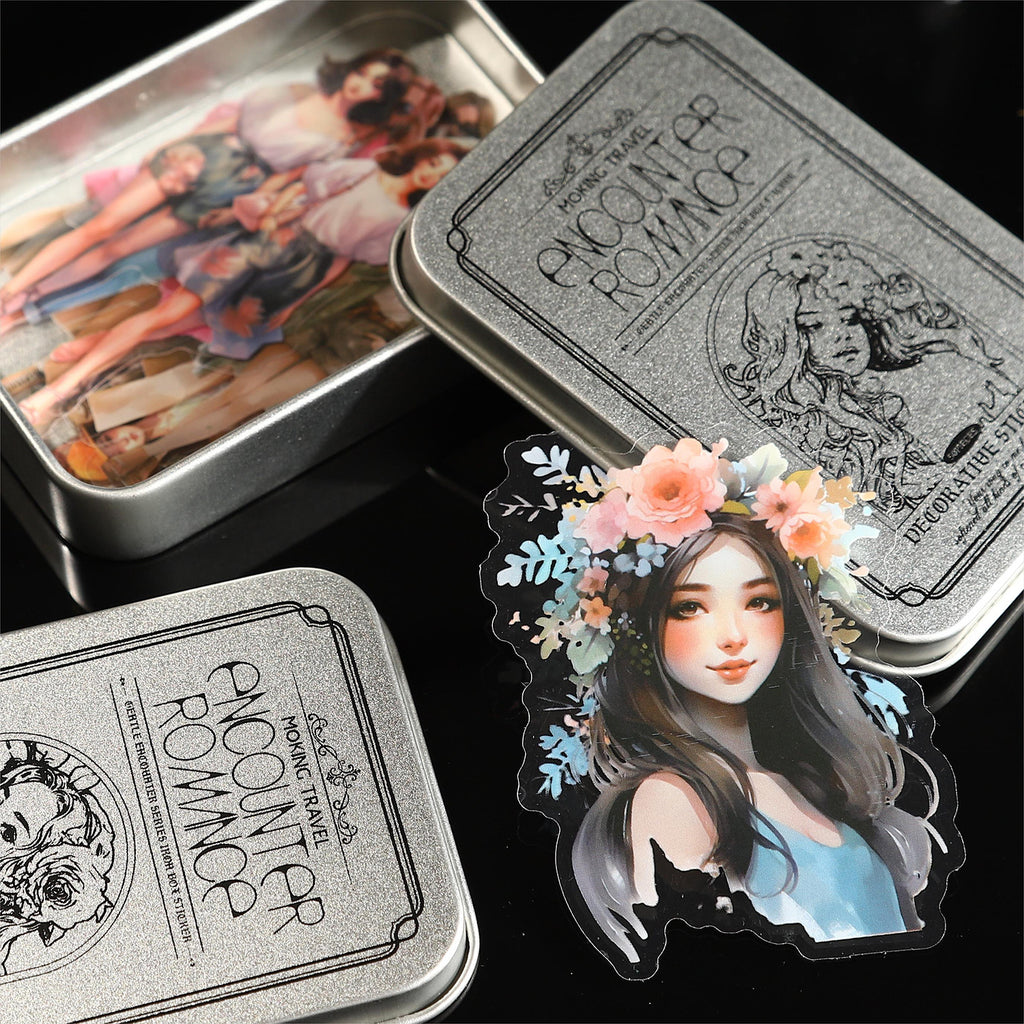 50 Pcs PET Girl Stickers WRXH