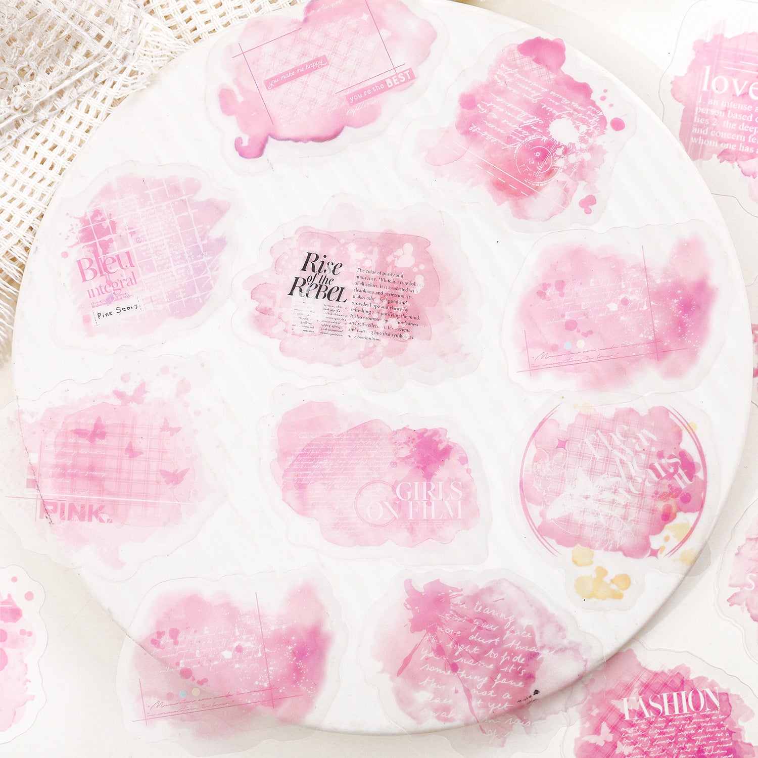 30 Pcs Watercolor Words PET Stickers MRXC