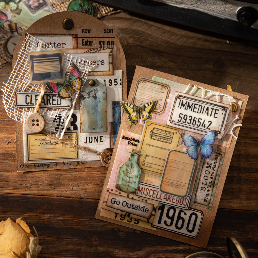 50 Pcs Flower Butterfly PET Stickers MDJM