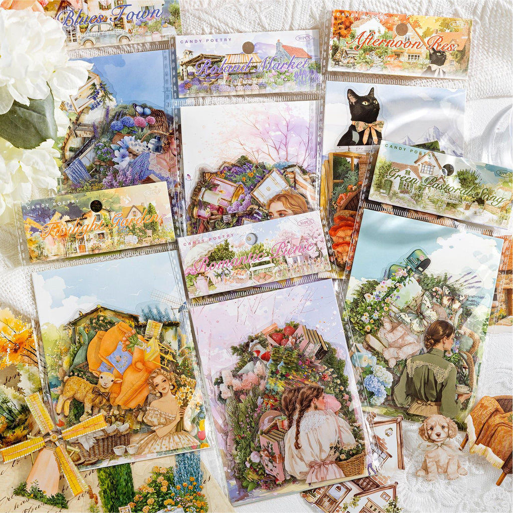 30 Pcs Country Garden Life PET Stickers TYSHJG