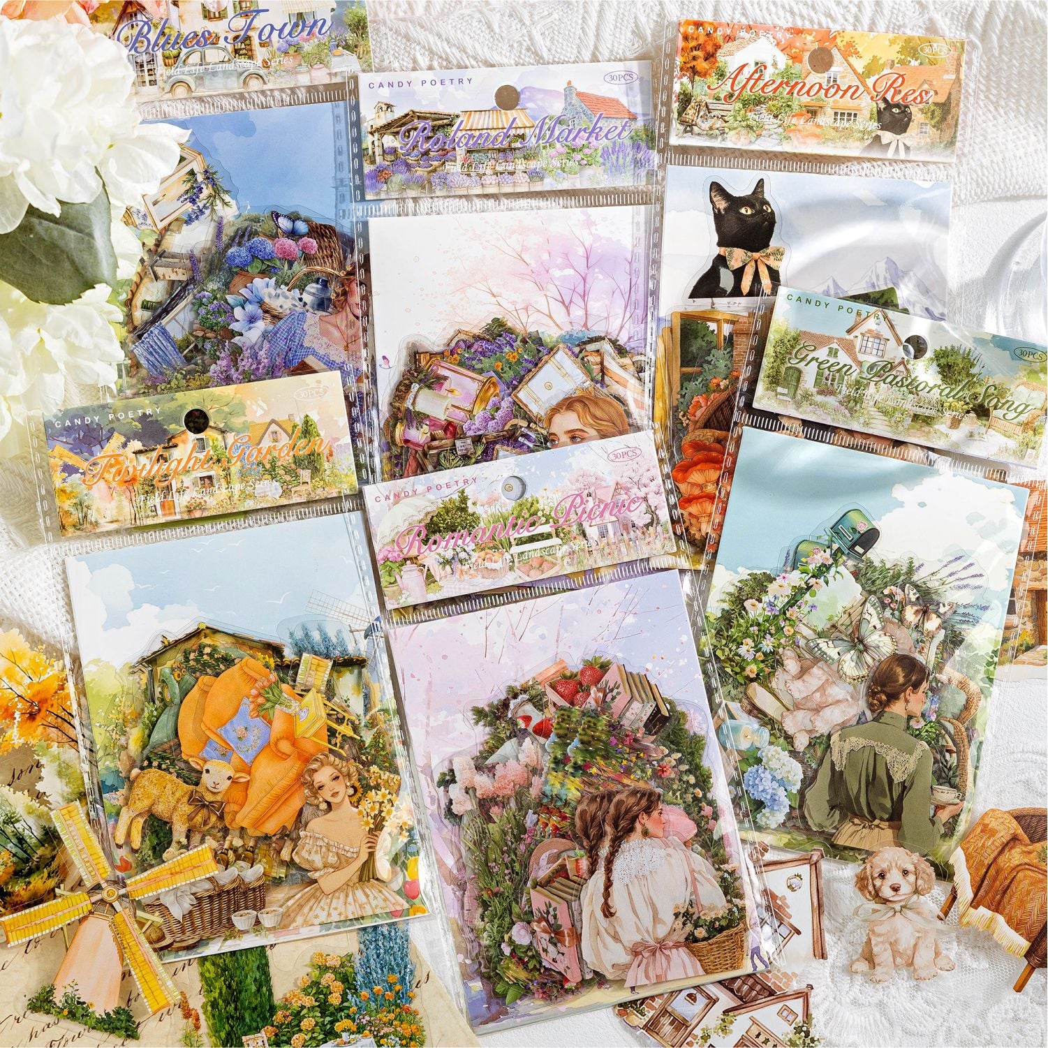 30 Pcs Country Garden Life PET Stickers TYSHJG