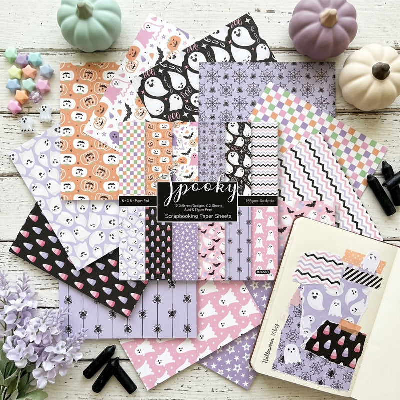 6 inch Halloween Scrapbook Paper Pad SKP331B
