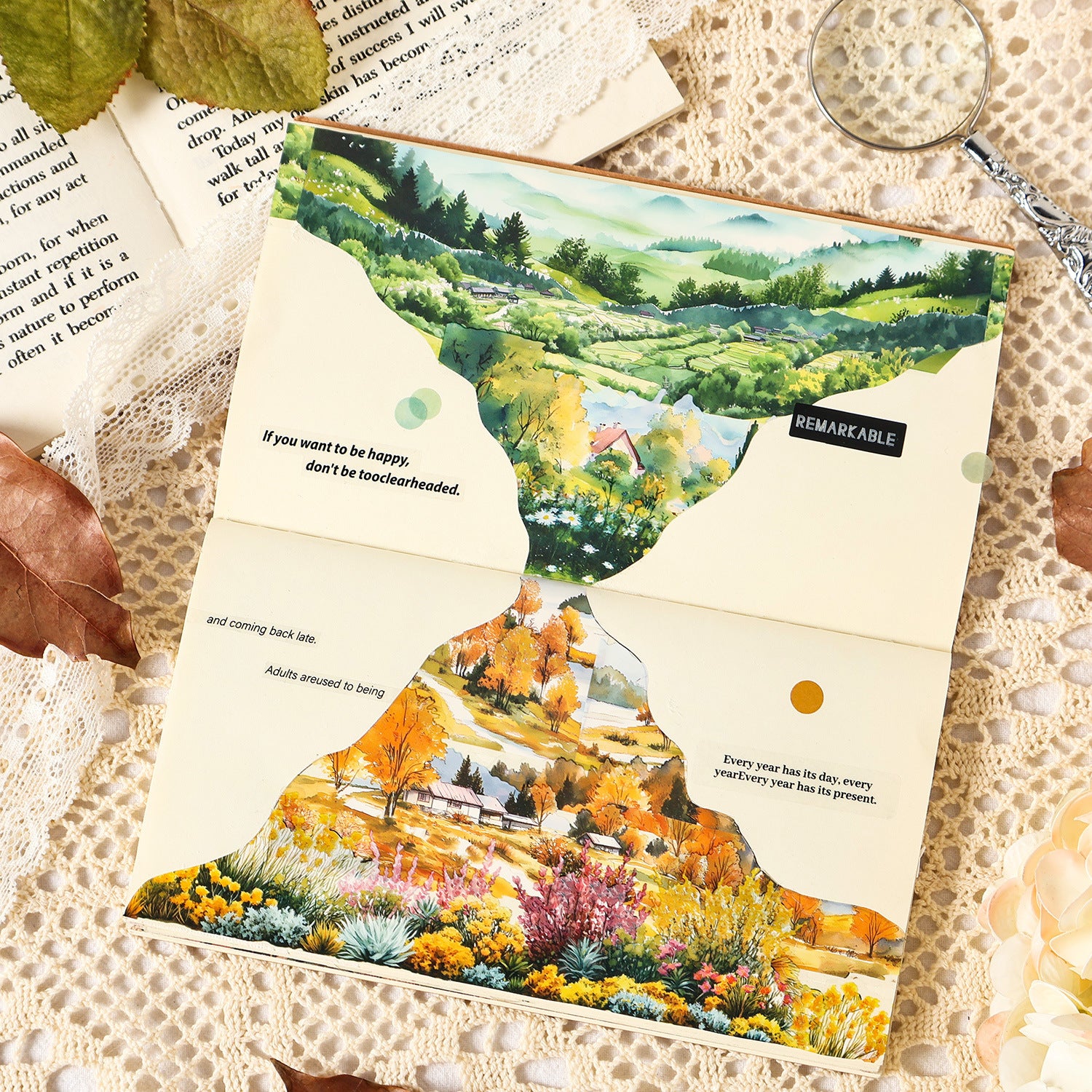 10 Pcs Seasonal Landscape PET Stickers GSZL