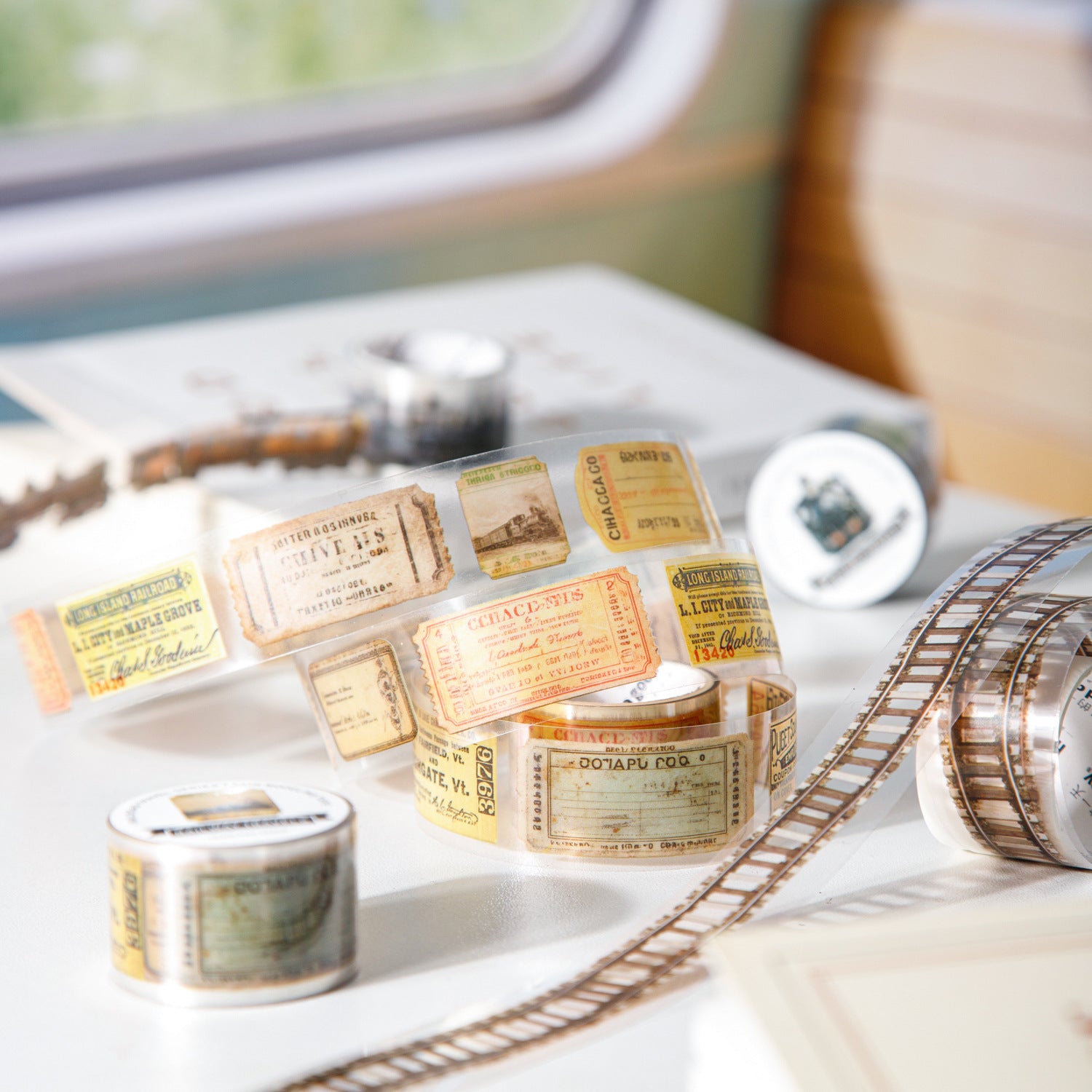 1 Roll Railway Themed PET Tape TGLX