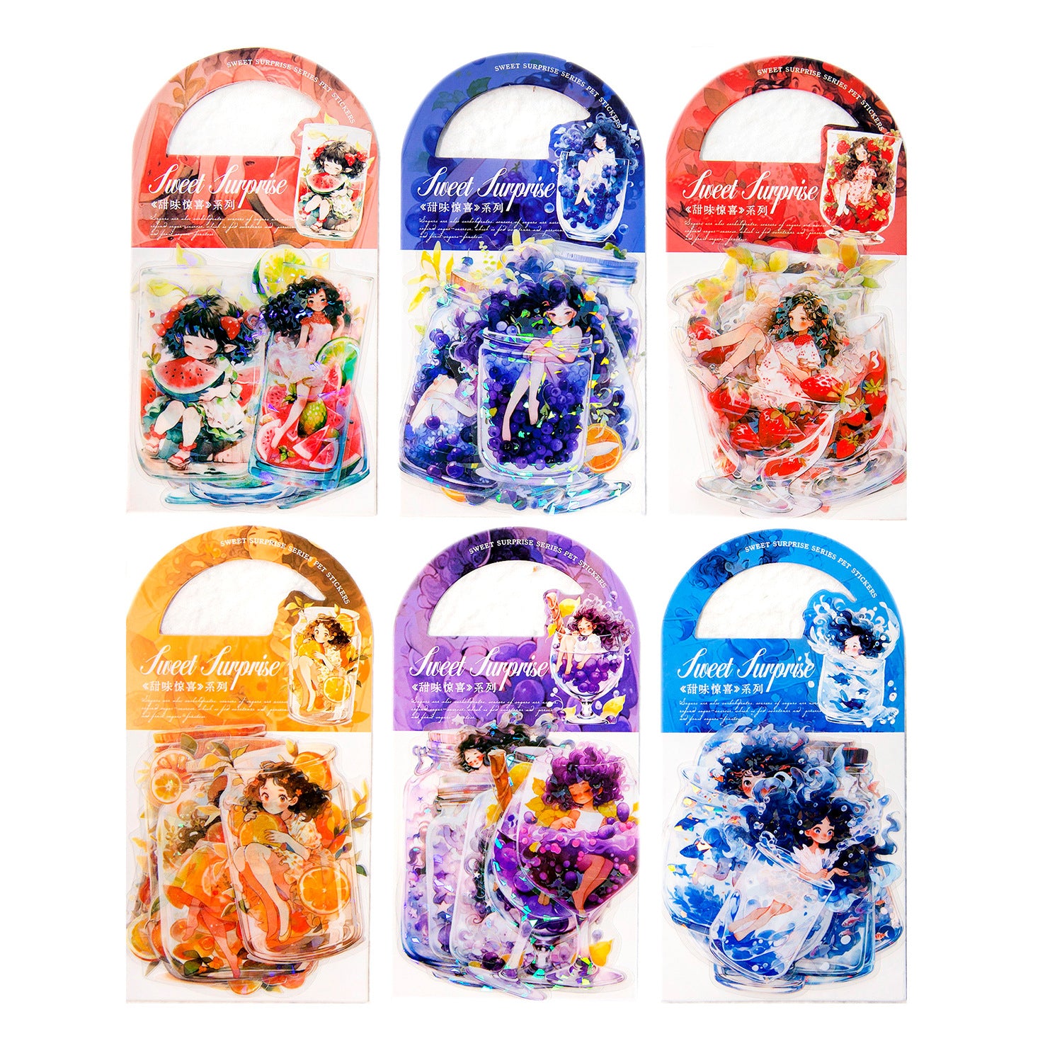 10 Pcs Girl in Bottle PET Stickers TWJX