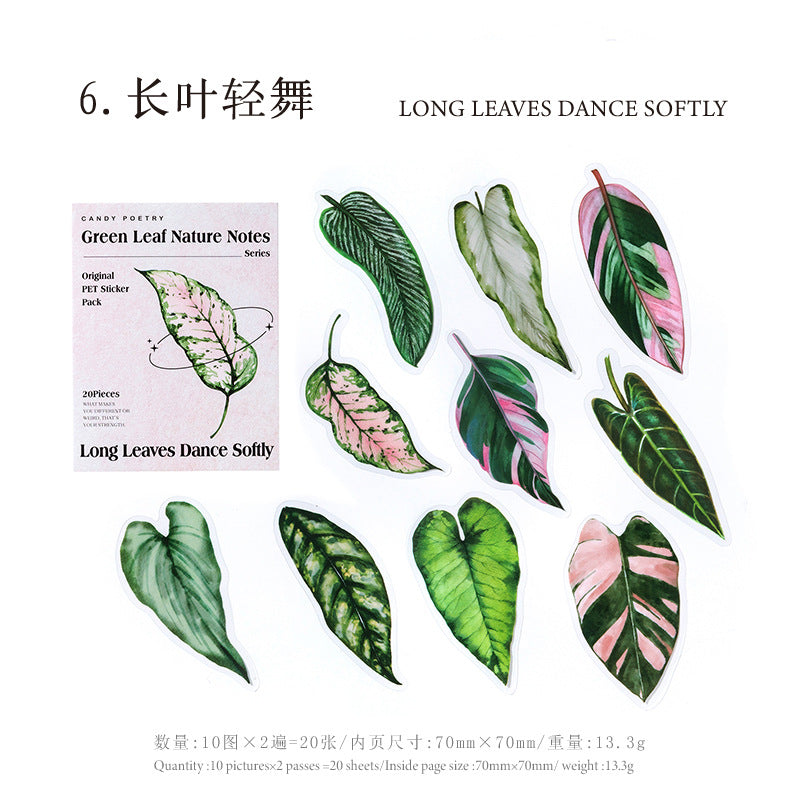 20 Pcs Big Size Leaf Stickers LYZRSZ