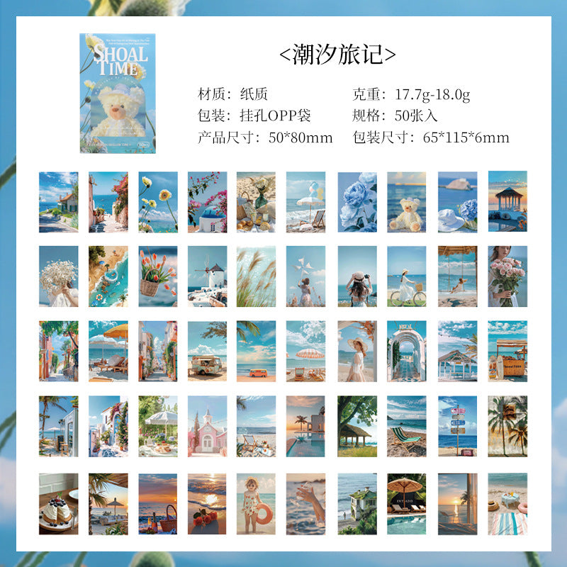 50 Pcs Travel Themed Scrapbook Paper GDPZ