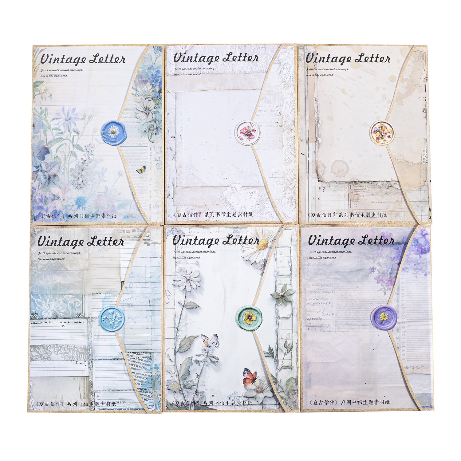 30 Pcs Vintage Letter Scrapbook Paper FGXJ