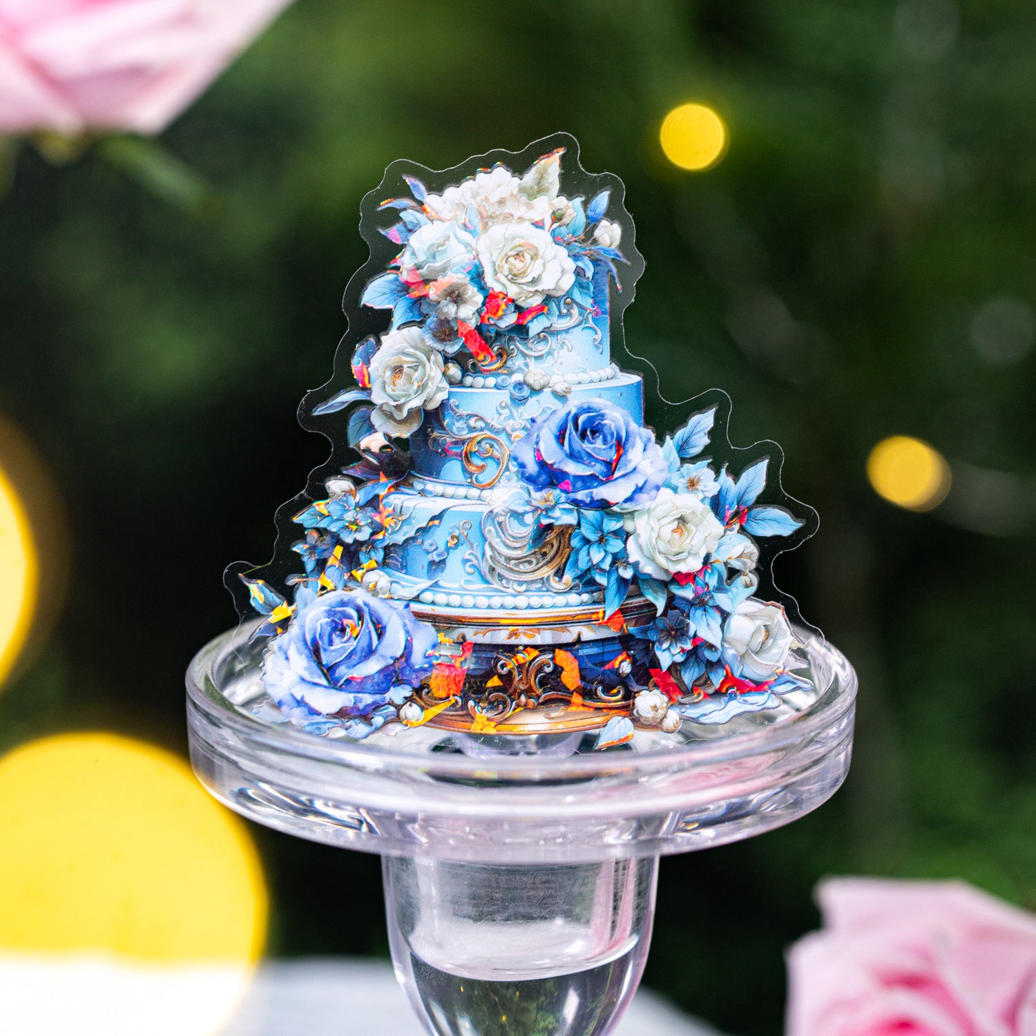 10 Pcs Flower Cake PET Stickers PHDG