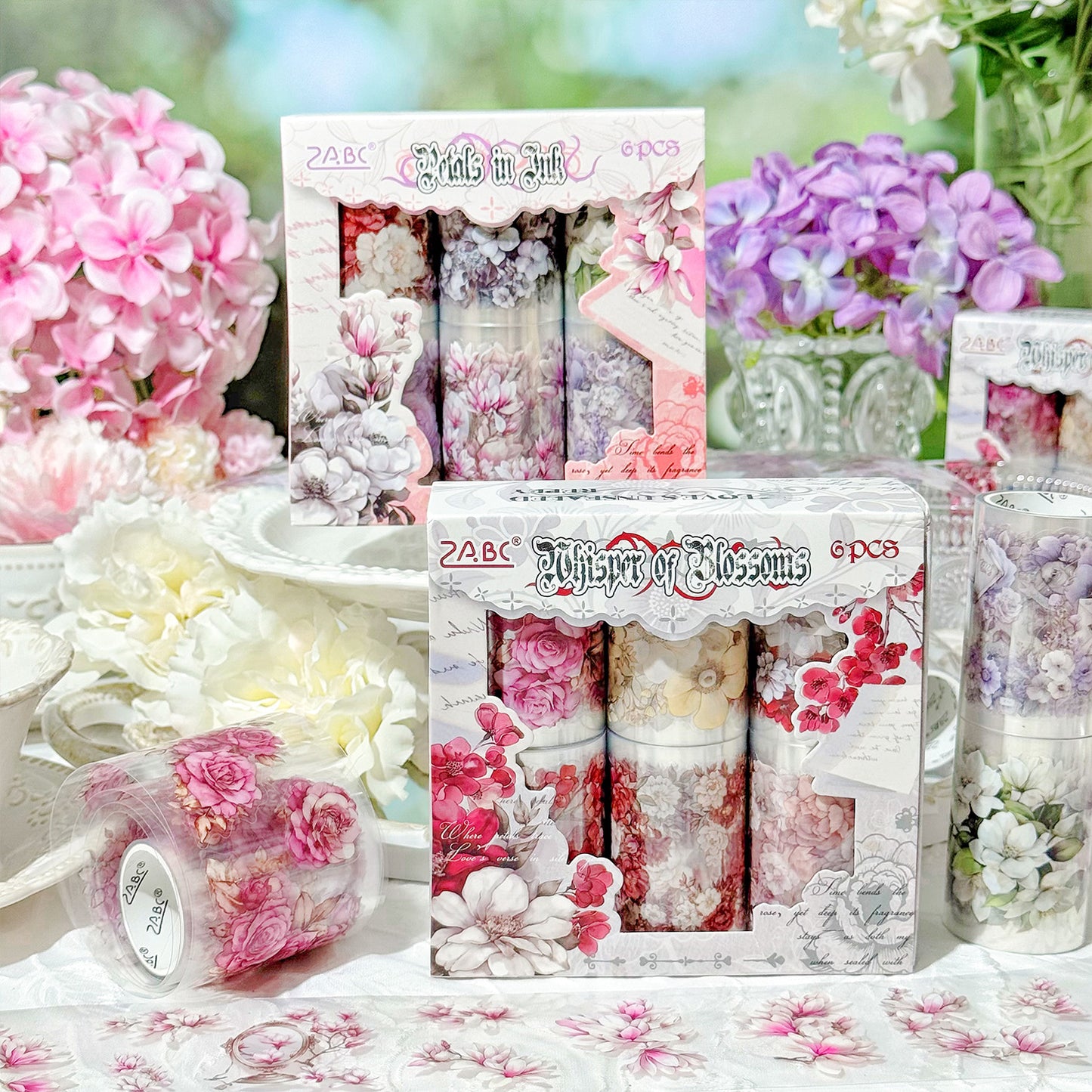 6 Rolls Flower PET Sticker Tapes Kit SYHZ