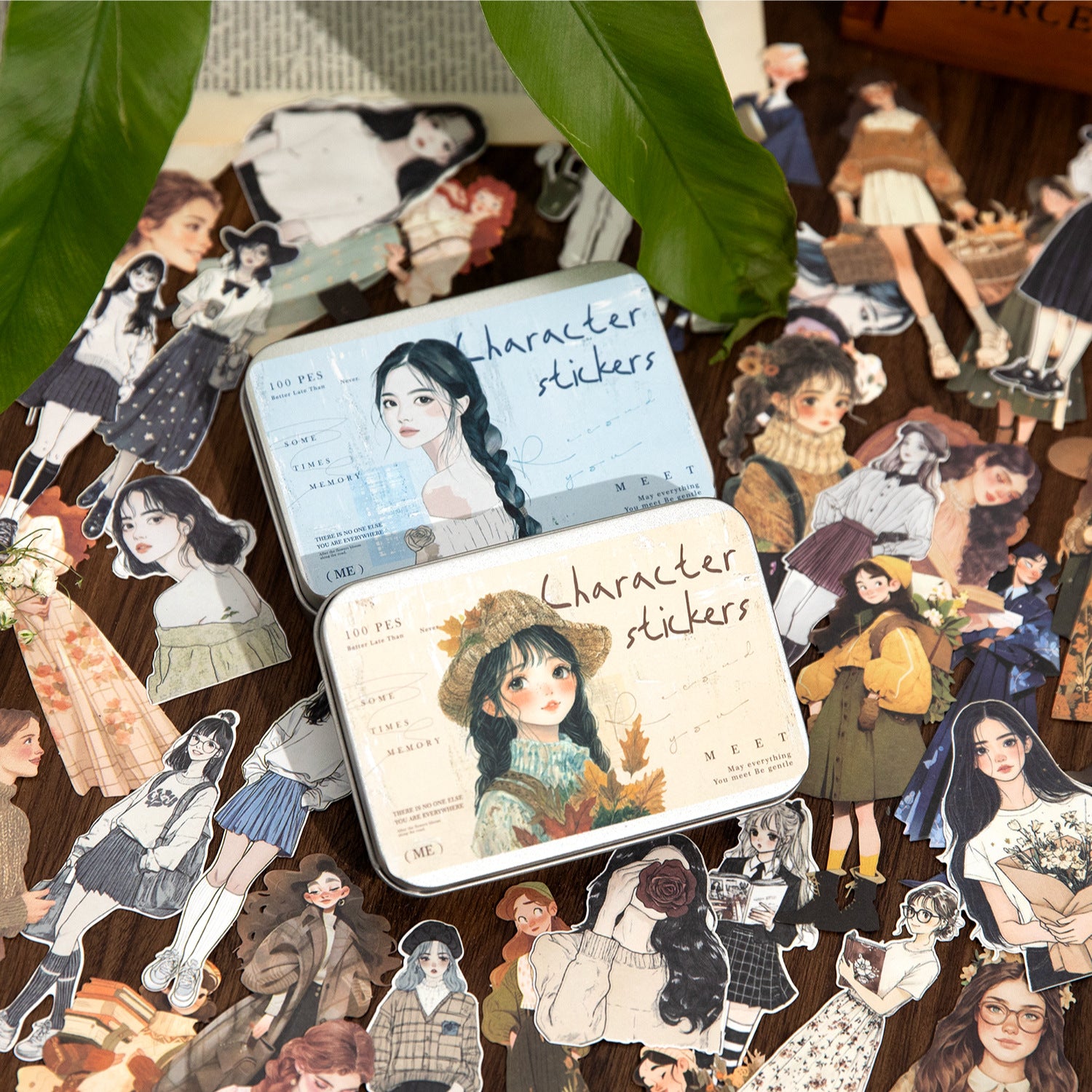 100 Pcs Fashion Girl PET Stickers FDYLM